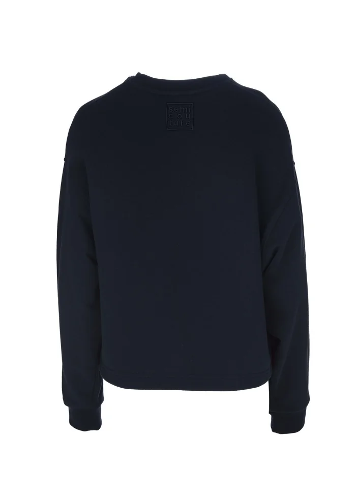 SEMICOUTURE | FELPA TASCHE FRONTALI BLU