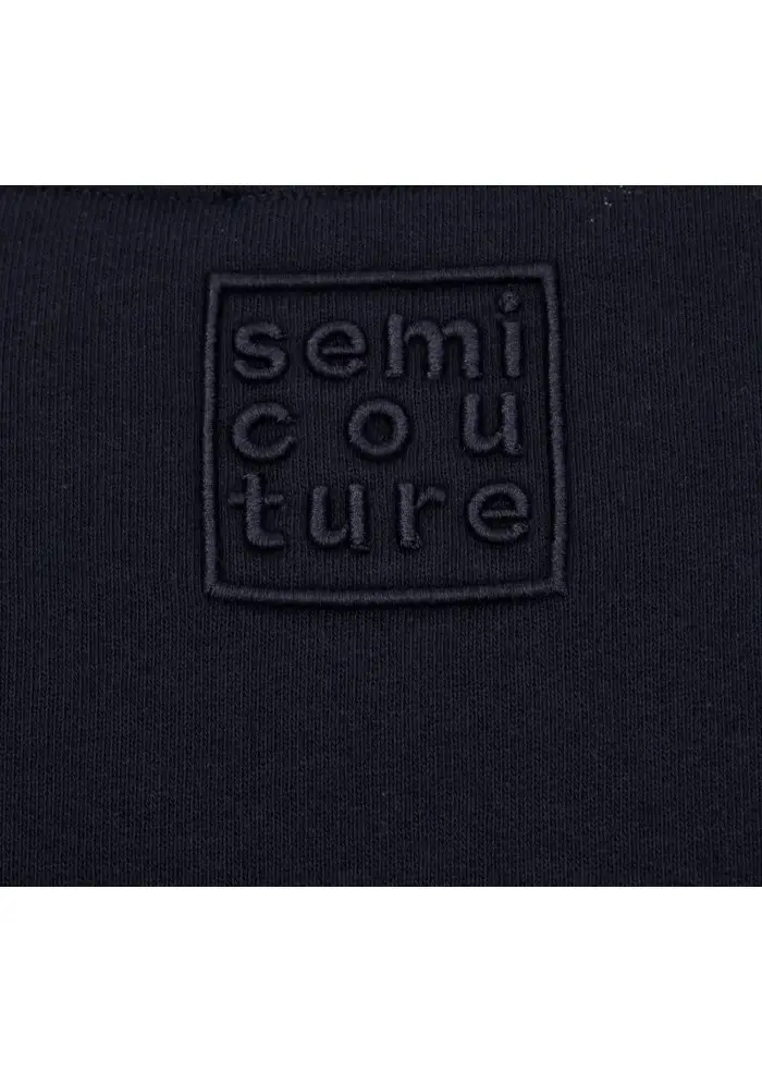SEMICOUTURE | FELPA TASCHE FRONTALI BLU