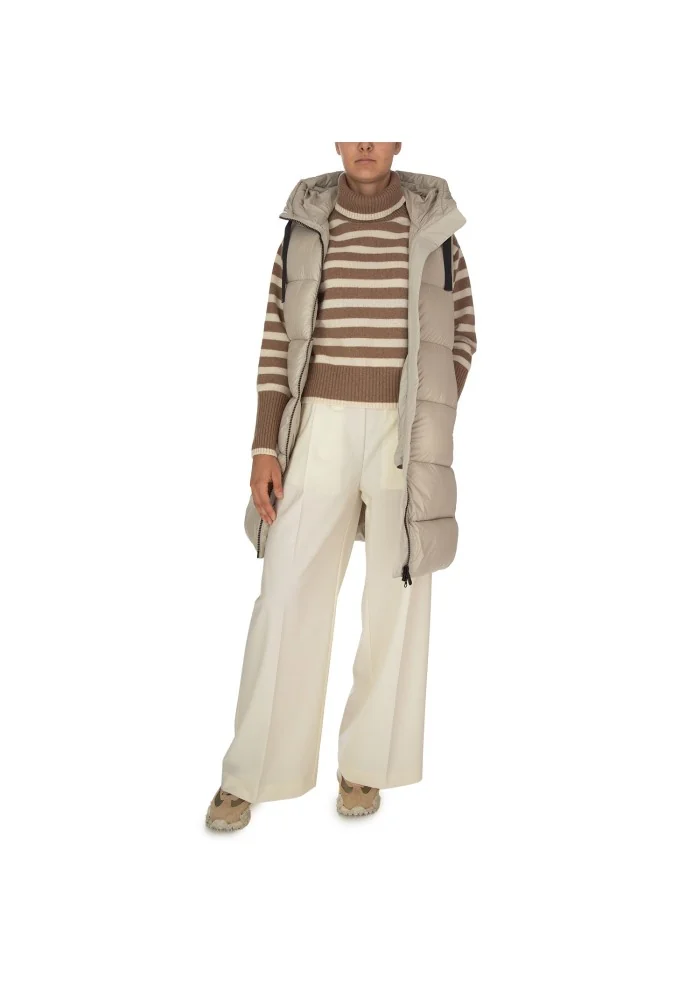 SEMICOUTURE | MAGLIONE A RIGHE MARRONE BEIGE