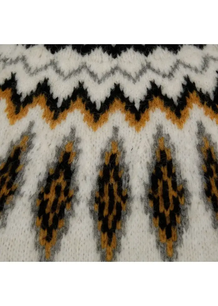 SEMICOUTURE | MAGLIONE DOLCEVITA BIANCO NERO OCRA