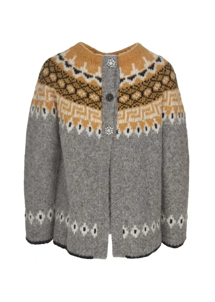 SEMICOUTURE | MAGLIONE GIROCOLLO GRIGIO SENAPE