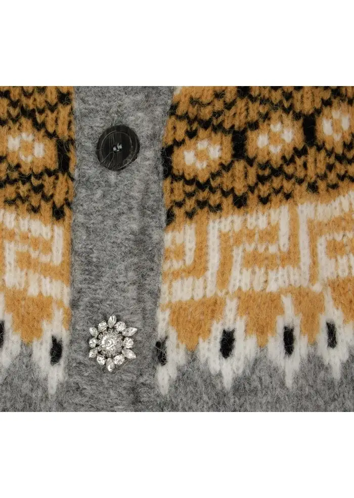 SEMICOUTURE | MAGLIONE GIROCOLLO GRIGIO SENAPE