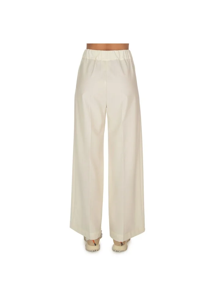 SEMICOUTURE | PANTALONI GAMBA LARGA BIANCO PANNA
