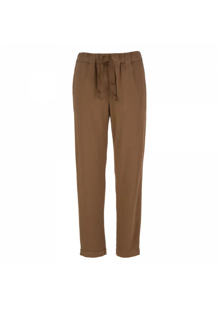 SEMICOUTURE | PANTALONI JOGGER VITA ALTA MARRONE