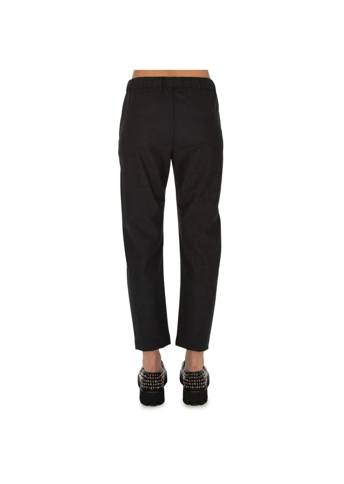 SEMICOUTURE | PANTALONI VITA ELASTICIZZATA GRIGIO ANTRACITE