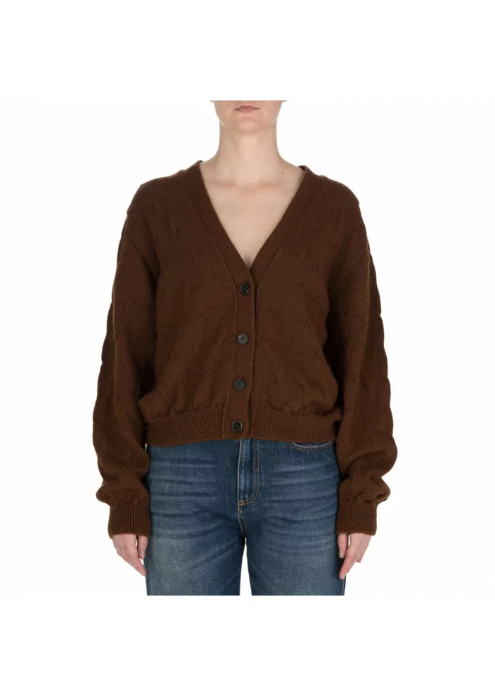 SOLOTRE | CARDIGAN LANA MARRONE