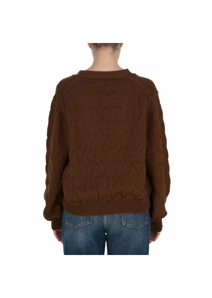 SOLOTRE | CARDIGAN LANA MARRONE