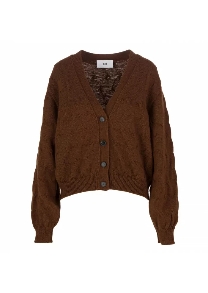 SOLOTRE | CARDIGAN LANA MARRONE