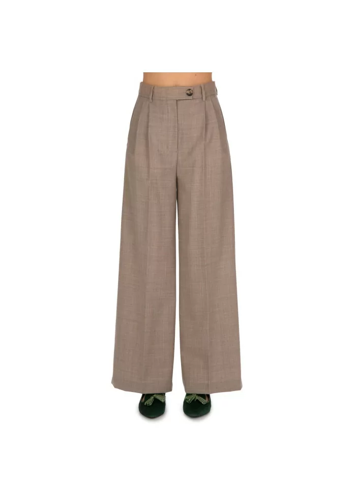SOLOTRE | PANTALONI PALAZZO MARRONE