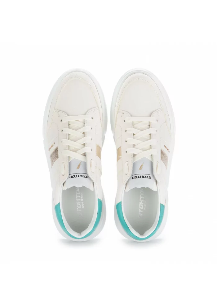 STOKTON | SNEAKERS BIANCO PANNA VERDE ROSA