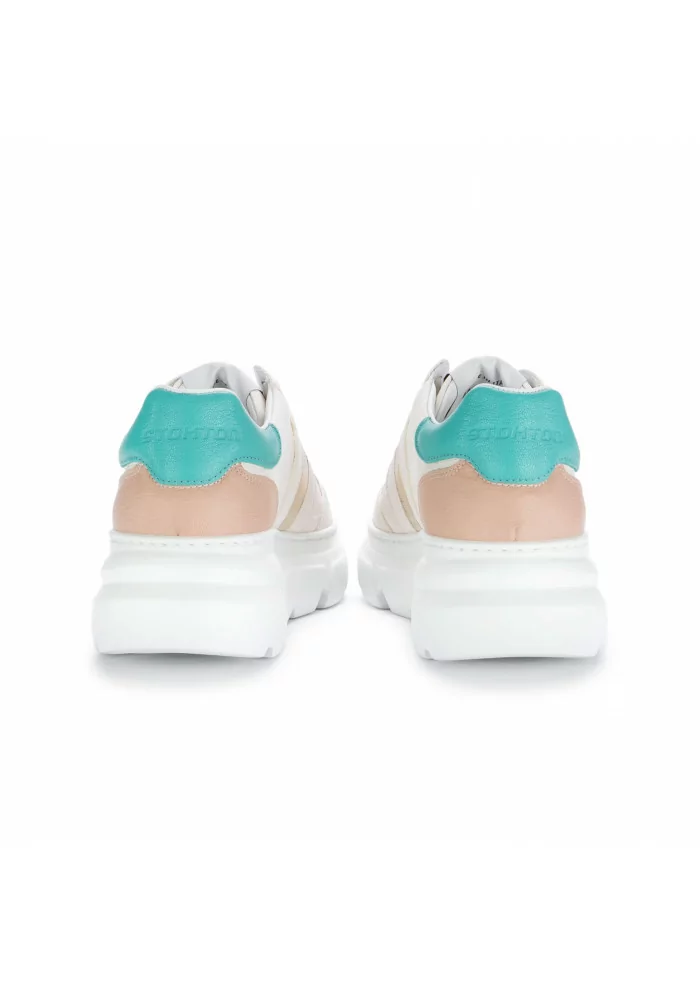 STOKTON | SNEAKERS BIANCO PANNA VERDE ROSA