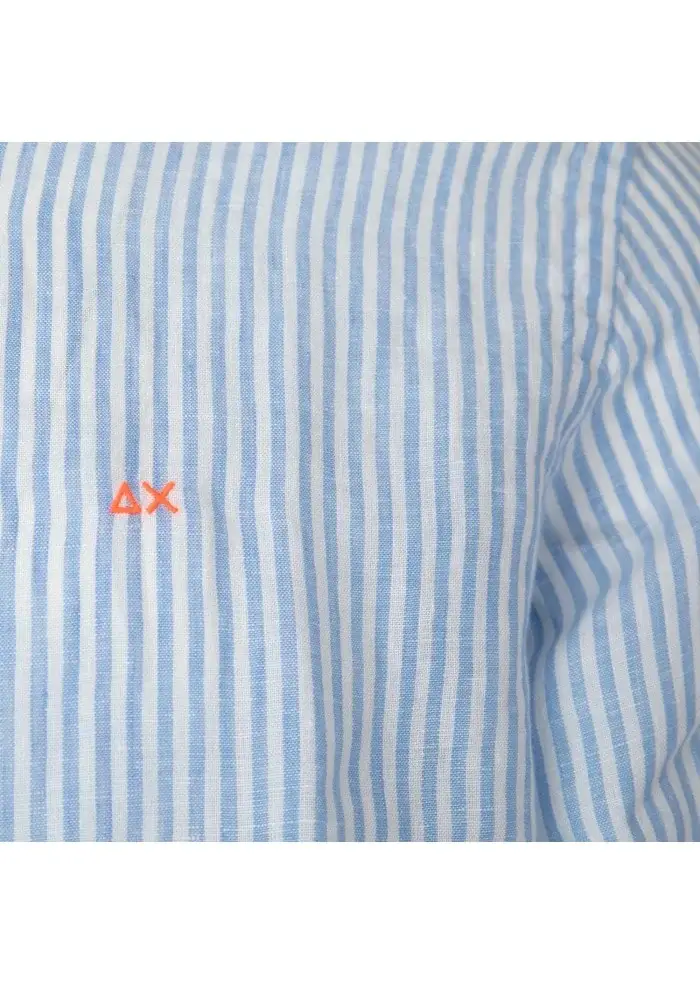SUN68 | CAMICIA STRIPE CLASSIC BEACH AZZURRO BIANCO