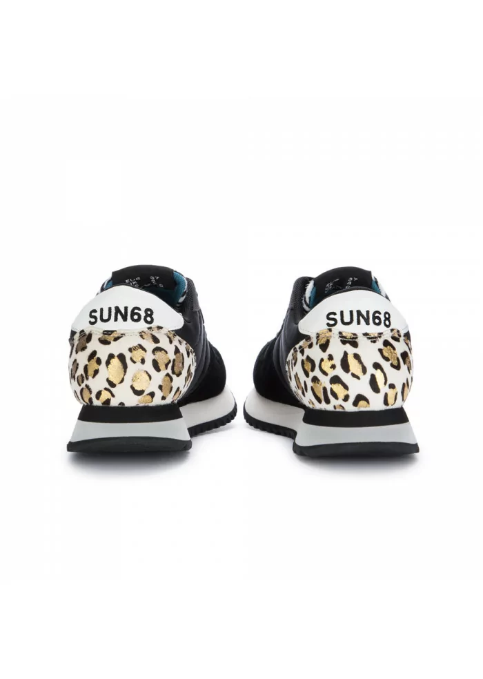 SUN68 | SNEAKERS CON INSERTI IN PELLE E STAMPA LEOPARDATA NERO