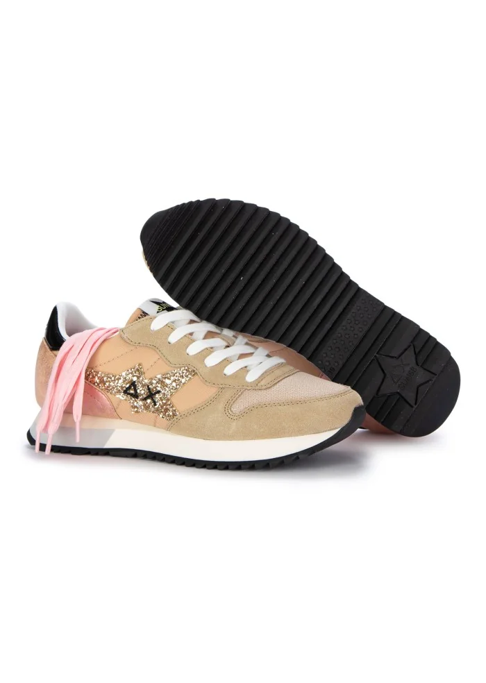 SUN68 | SNEAKERS STARGIRL GLITTER LOGO BEIGE ROSA