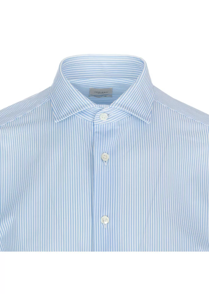 TRAIANO | CAMICIA A RIGHE AZZURRO BIANCO