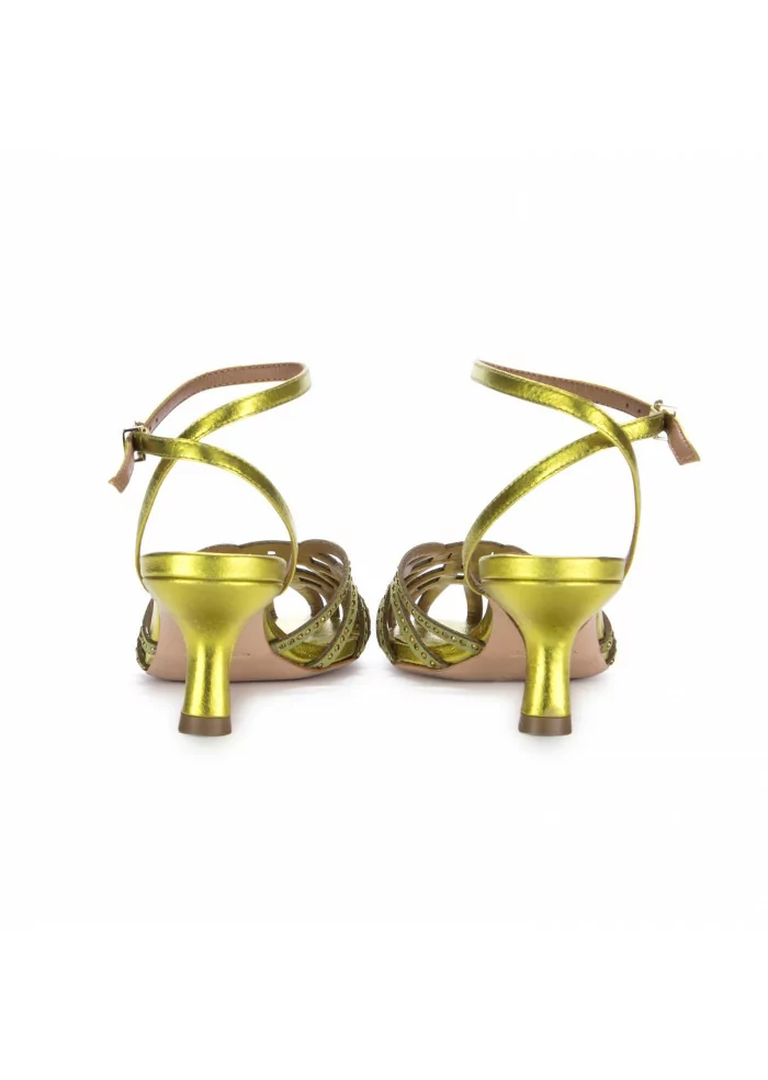VICENZA | SANDALI CON TACCO LUCE VERDE METALLIZZATO