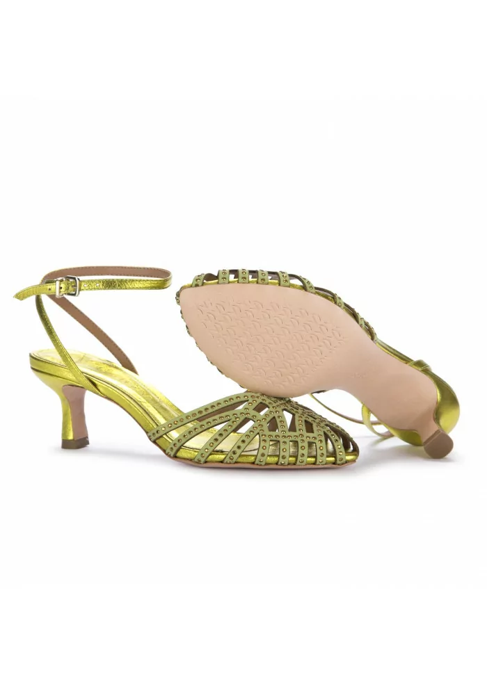 VICENZA | SANDALI CON TACCO LUCE VERDE METALLIZZATO