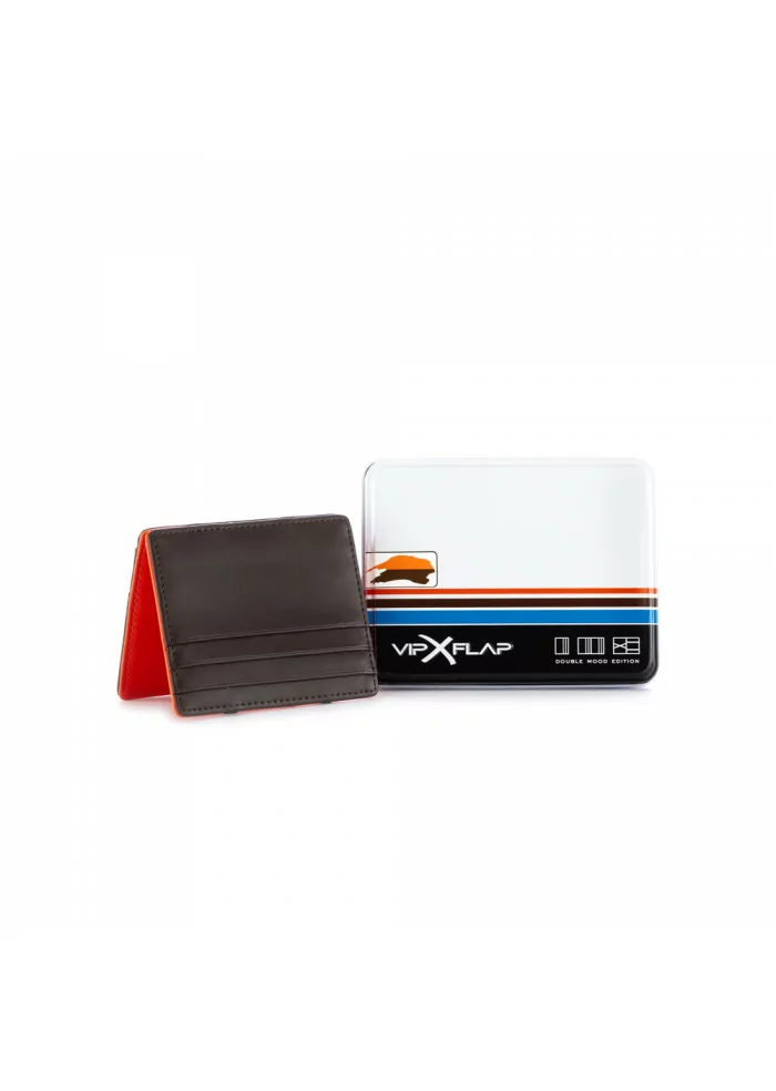 VIP FLAP | PORTAFOGLIO MARRONE ARANCIONE