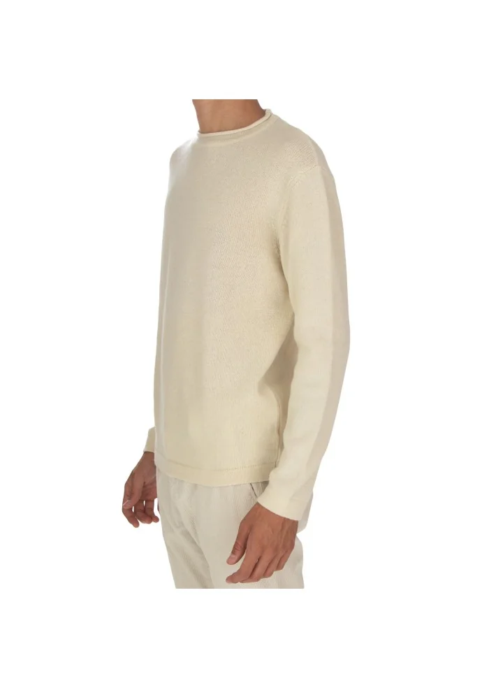 WOOL & CO | MAGLIONE GIROCOLLO BIANCO PANNA