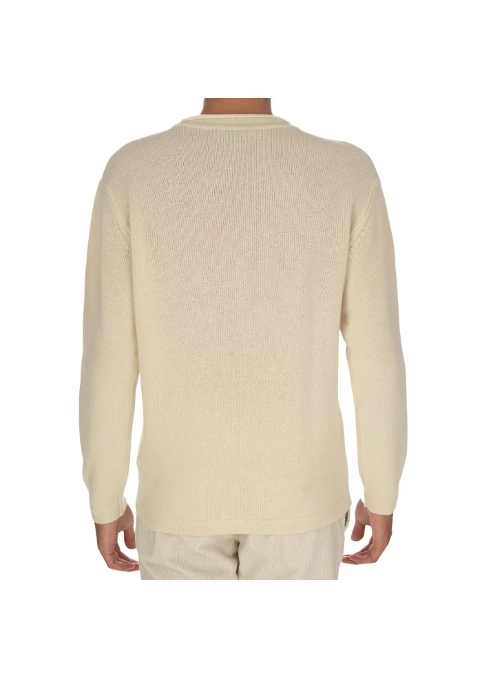 WOOL & CO | MAGLIONE GIROCOLLO BIANCO PANNA