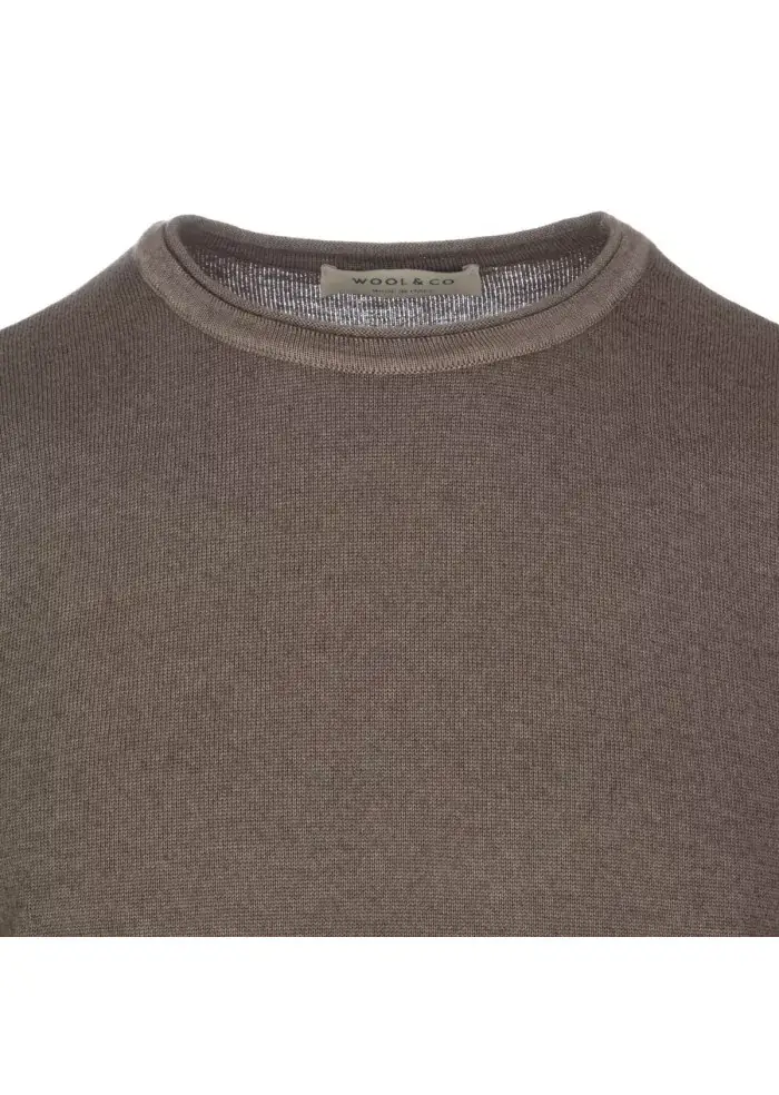 WOOL & CO | MAGLIONE LANA MERINO MARRONE