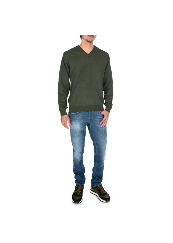 WOOL & CO | MAGLIONE SCOLLO V VERDE