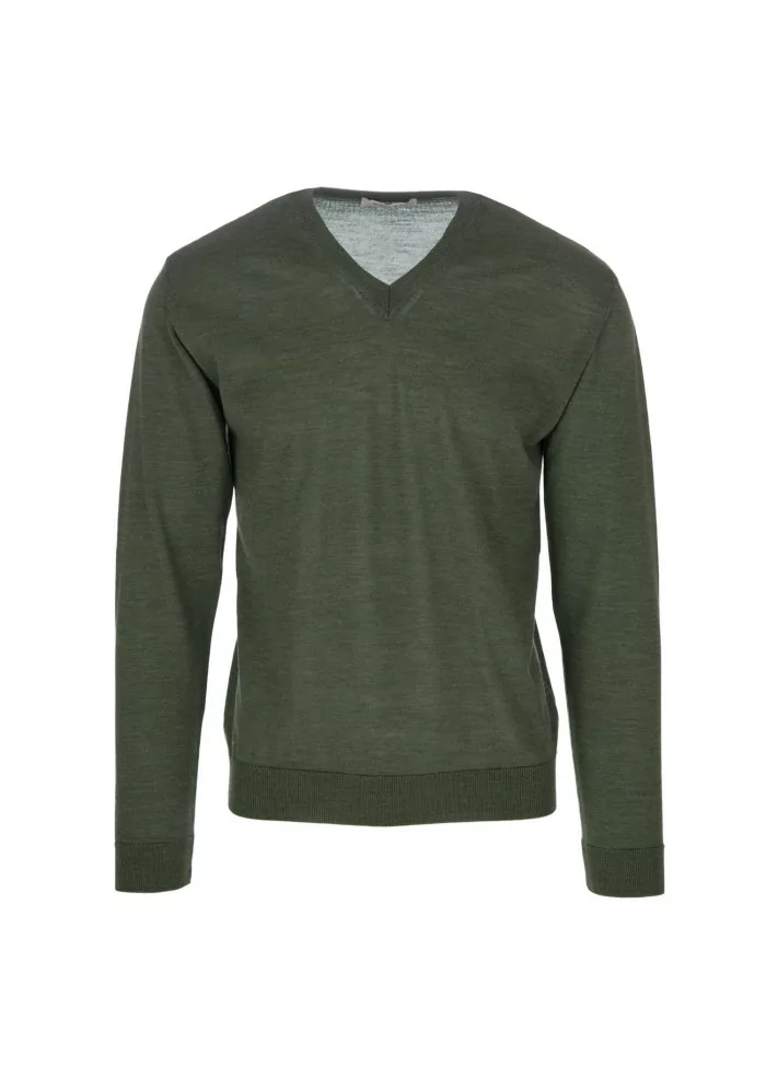 WOOL & CO | MAGLIONE SCOLLO V VERDE