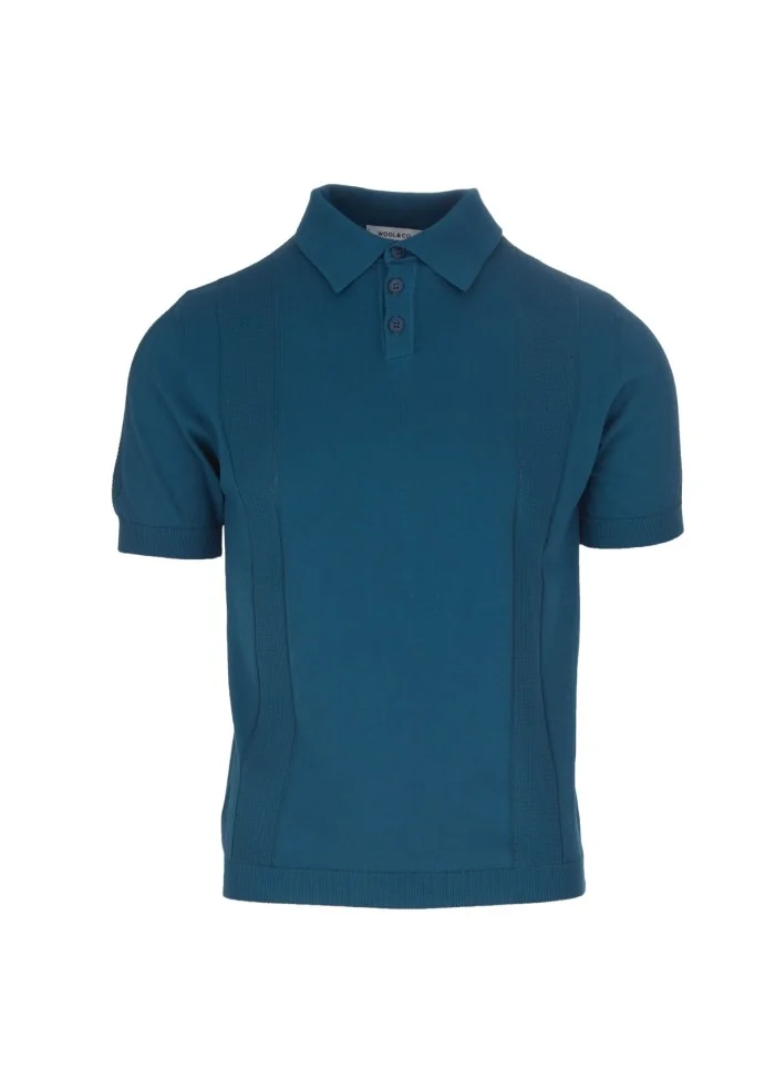 WOOL & CO | POLO DETTAGLI A COSTE BLU