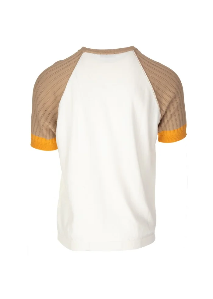 WOOL & CO | T-SHIRT COTONE BIANCO BEIGE OCRA