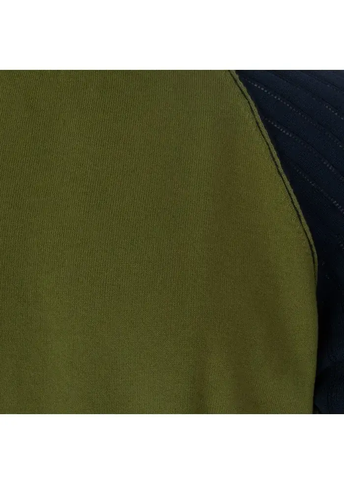 WOOL & CO | T-SHIRT MANICHE COLORATE VERDE BLU BIANCO