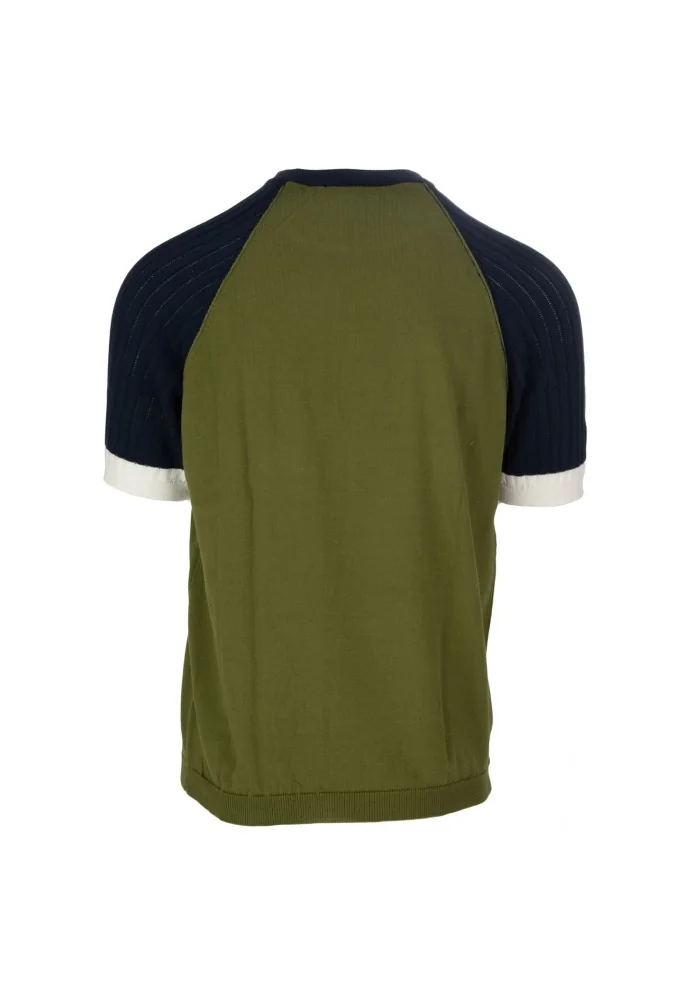 WOOL & CO | T-SHIRT MANICHE COLORATE VERDE BLU BIANCO