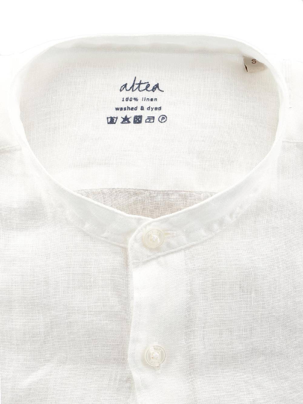 ALTEA Camicia Uomo Coreana In Lino Tinto In Capo