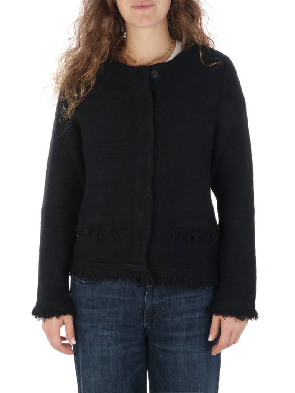 ANNECLAIRE Cardigan Donna Con Frange