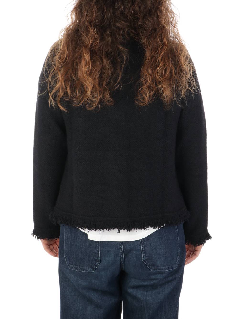 ANNECLAIRE Cardigan Donna Con Frange