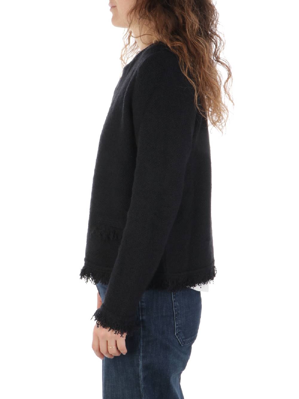 ANNECLAIRE Cardigan Donna con Frange
