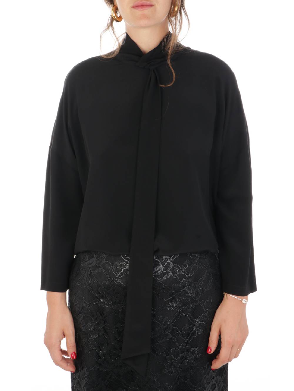 ASPESI Camicia Donna In Seta Con Cravatta