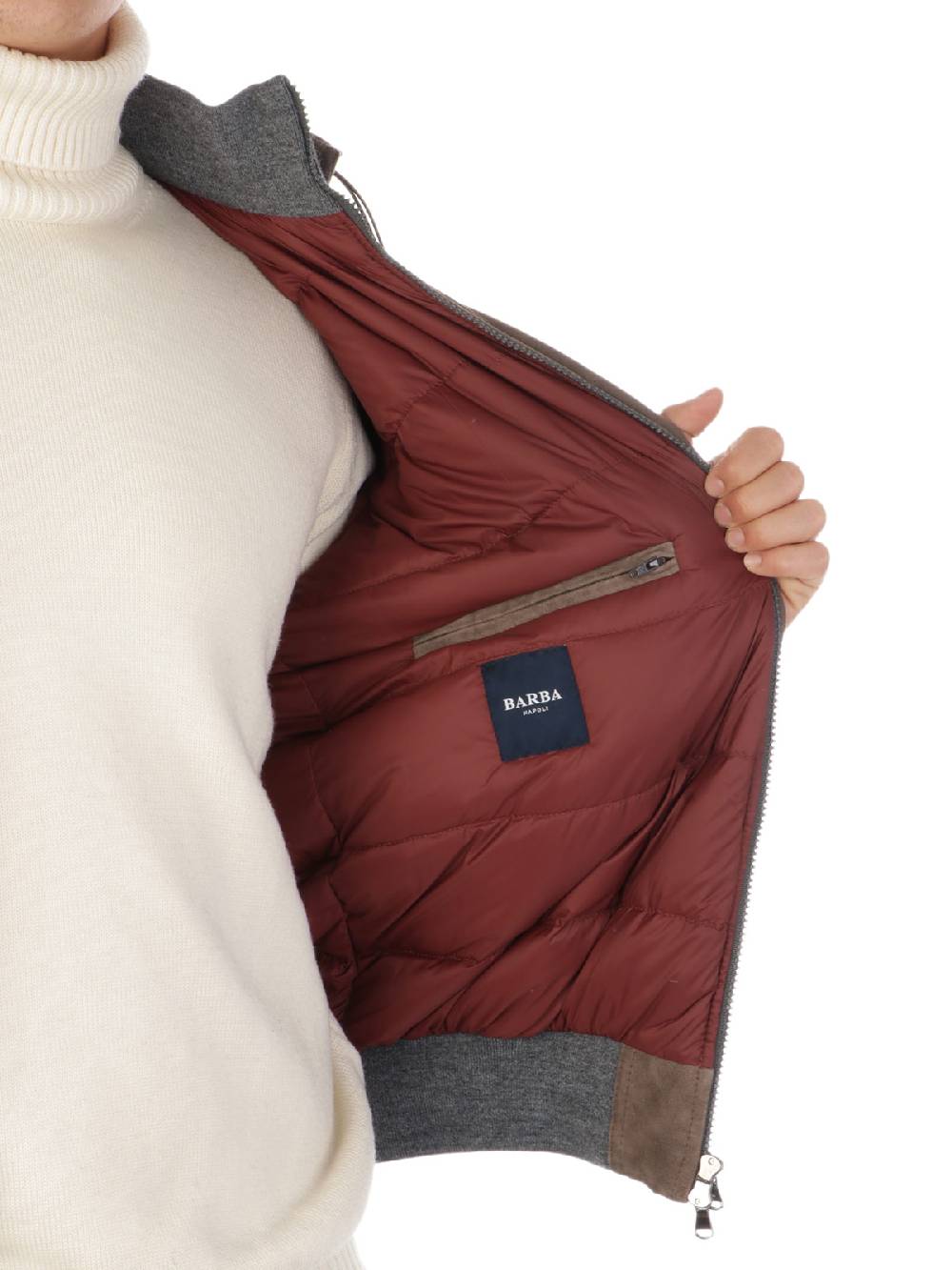 BARBA Bomber Uomo Imbottito Con Cappuccio