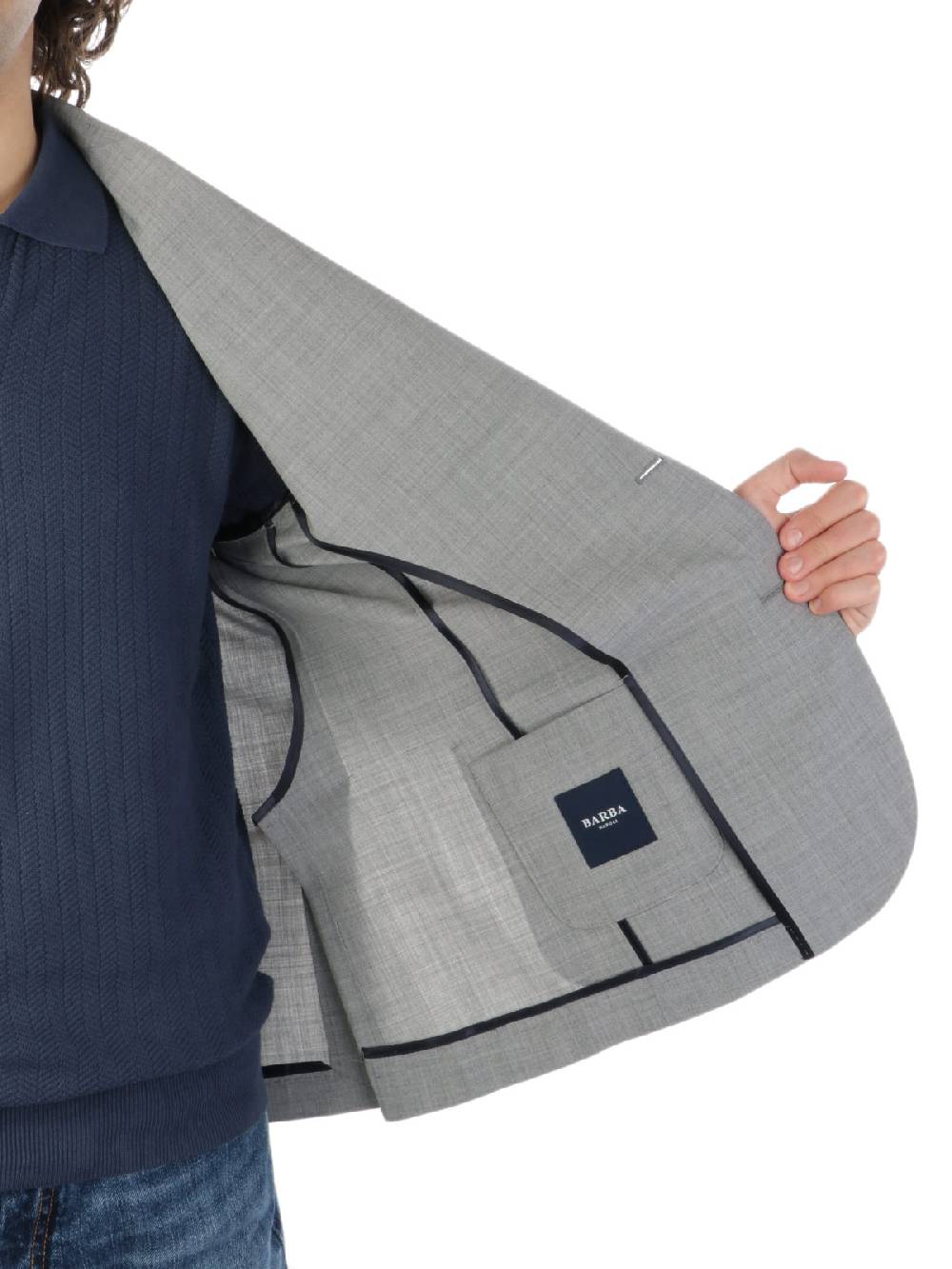 BARBA Giacca Uomo Easy In Lana Stretch