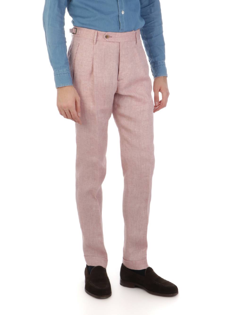 BERWICH Pantalone Uomo Retrolong in Lino