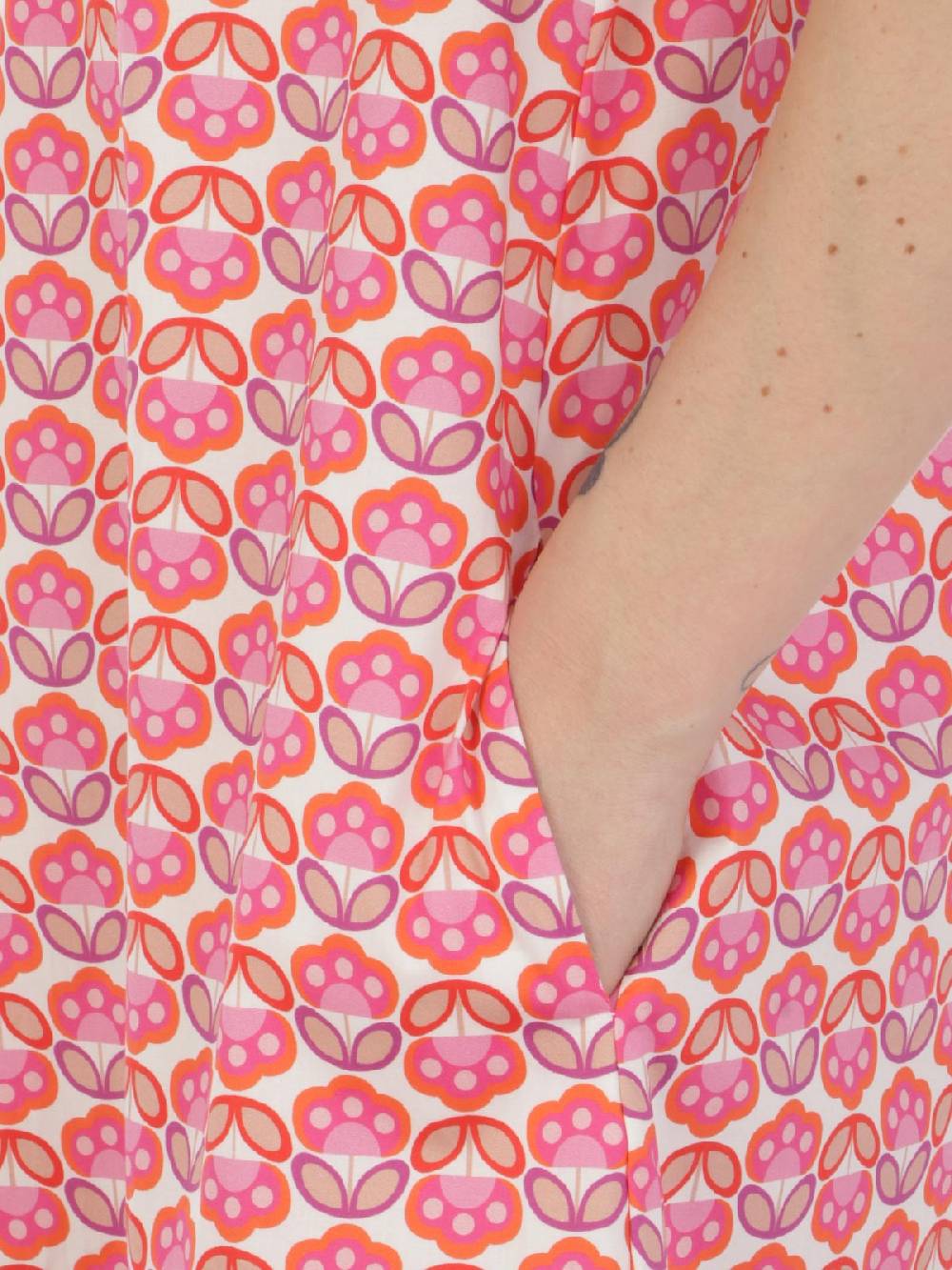 CALIBAN Abito Donna A Fiori Stretch