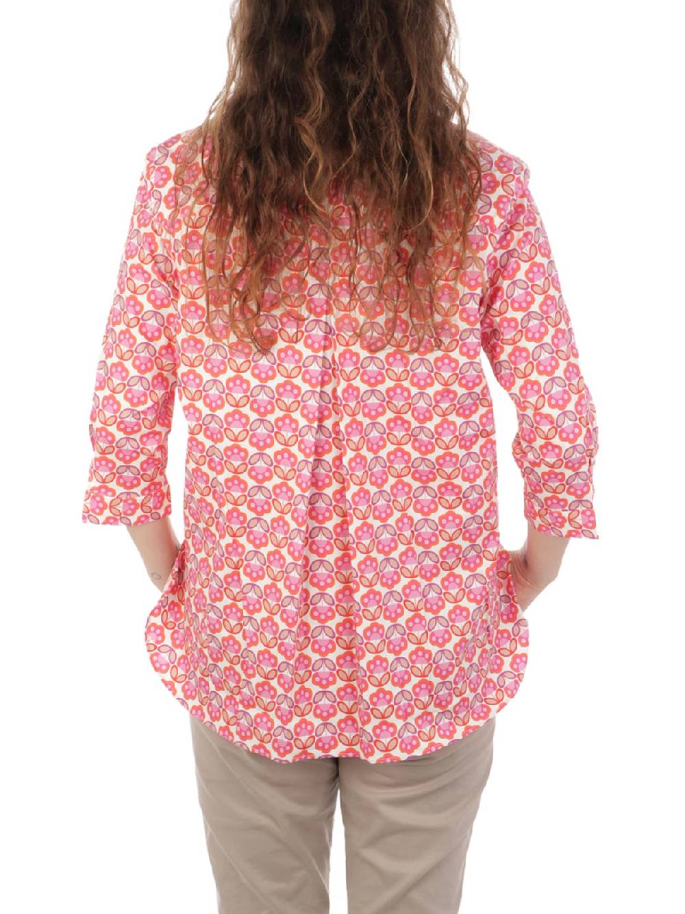 CALIBAN Camicia Donna A Fiori Stretch