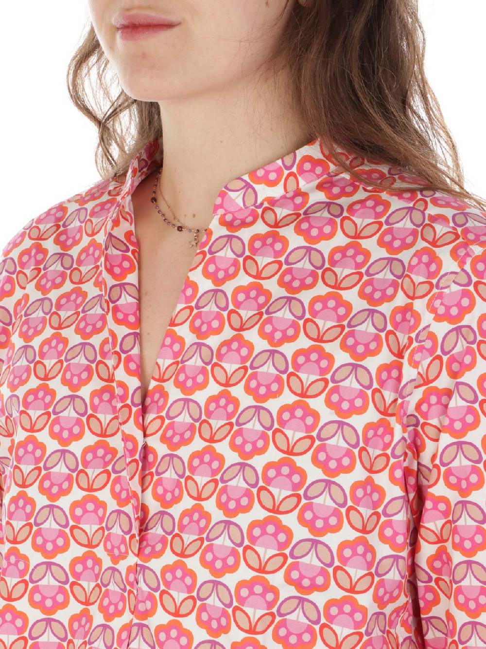 CALIBAN Camicia Donna A Fiori Stretch