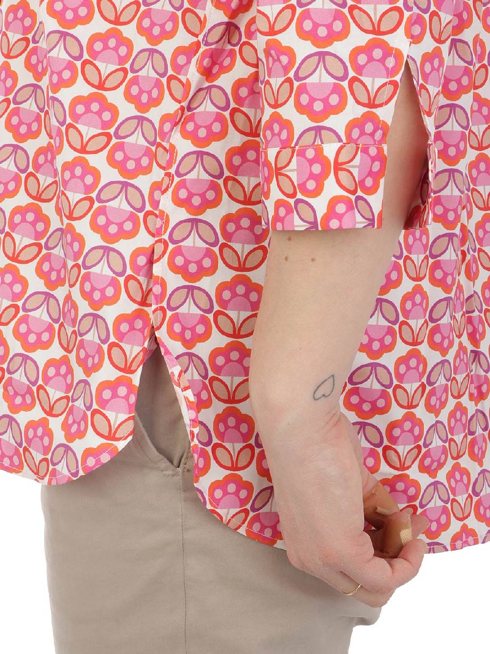 CALIBAN Camicia Donna A Fiori Stretch