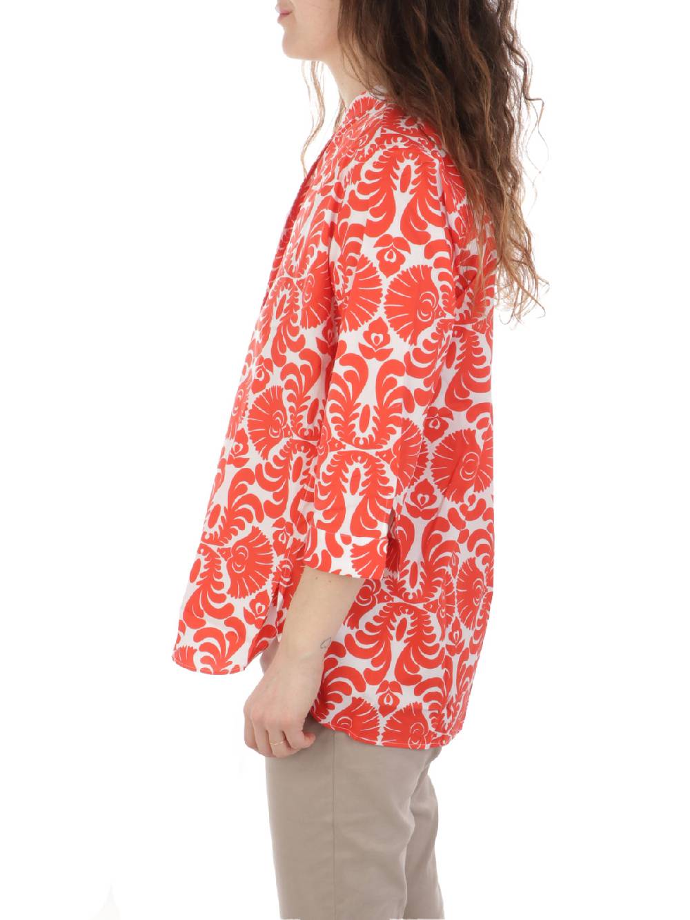 CALIBAN Camicia Donna A Fiori Stretch