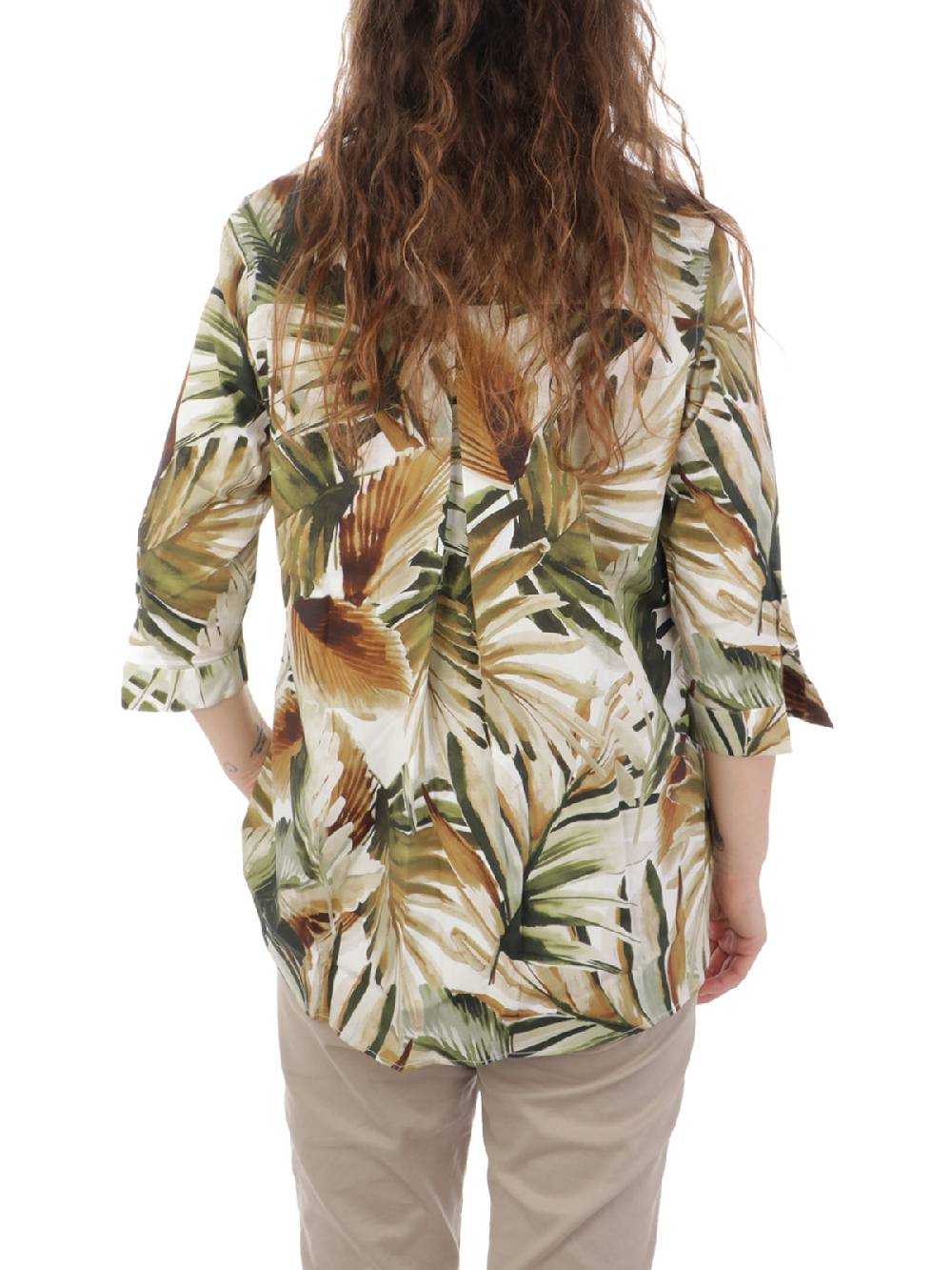 CALIBAN Camicia Donna A Fiori Stretch