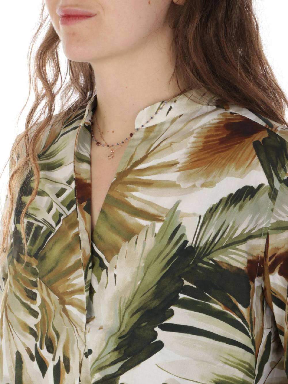 CALIBAN Camicia Donna A Fiori Stretch