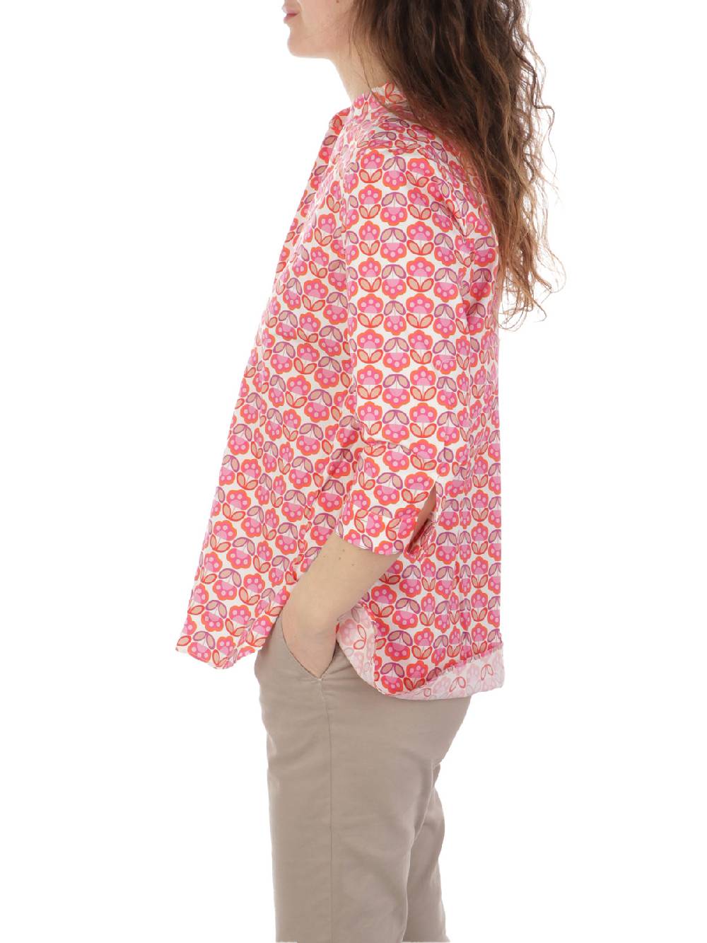 CALIBAN Camicia Donna A Fiori Stretch