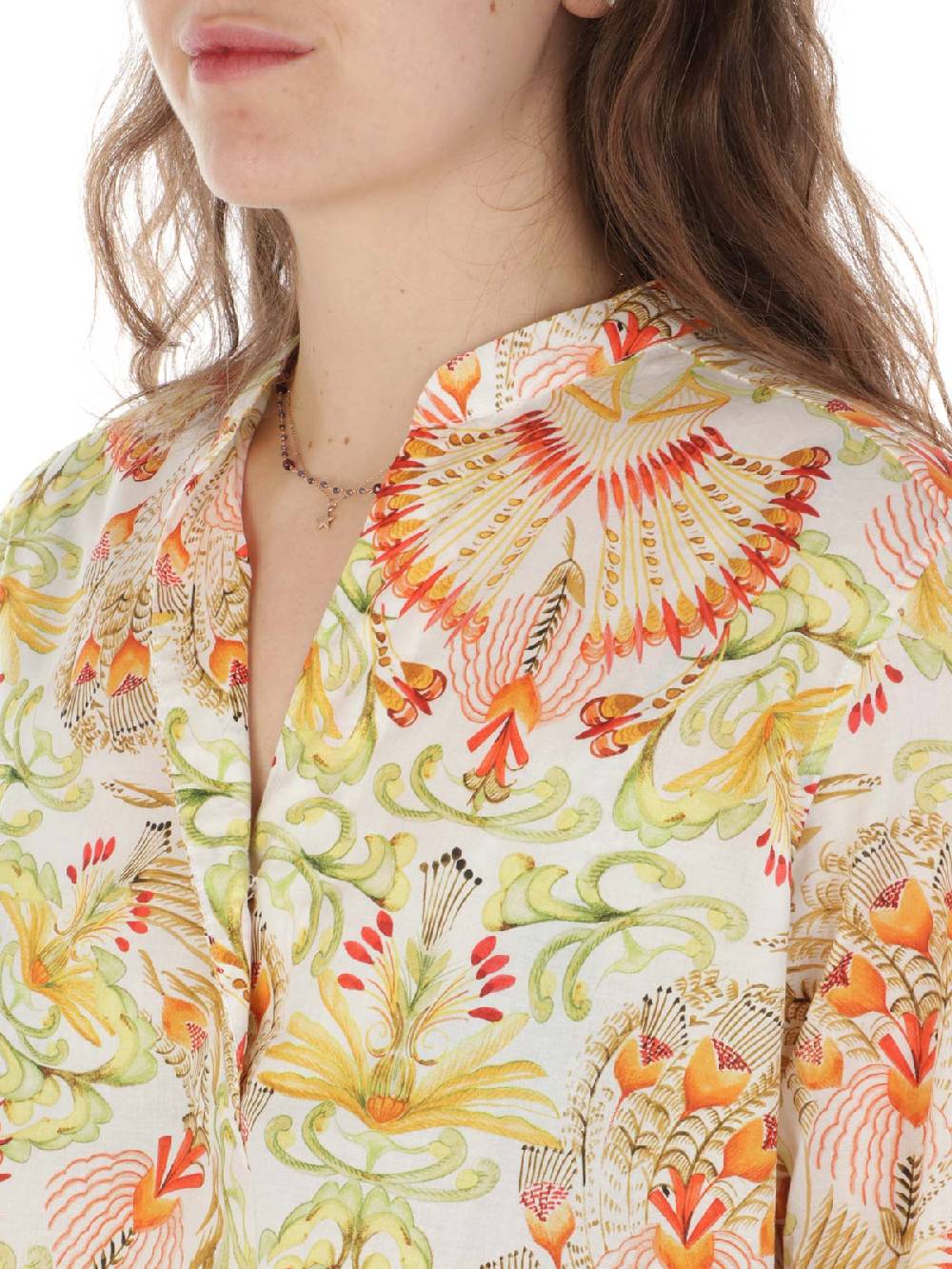 CALIBAN Camicia Donna Coreana A Fiori