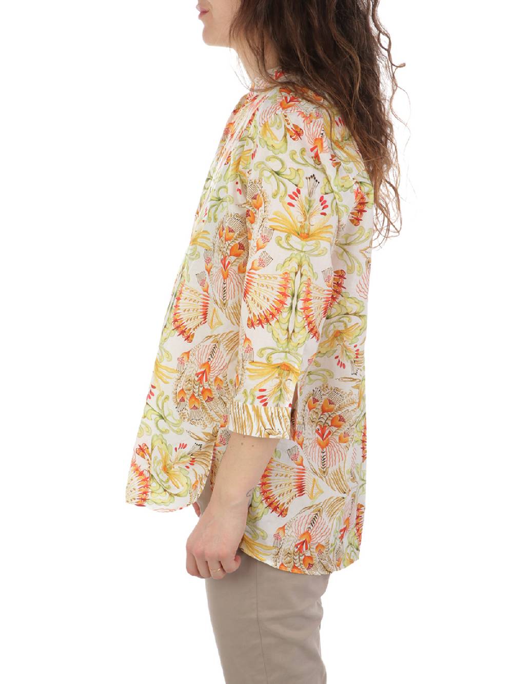 CALIBAN Camicia Donna Coreana A Fiori