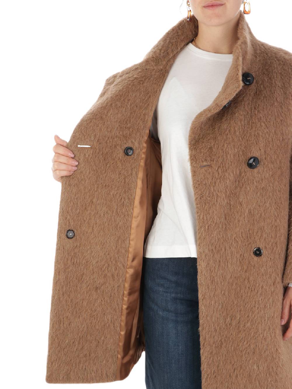 CINZIA ROCCA Cappotto Doppiopetto Donna A Collo Alto